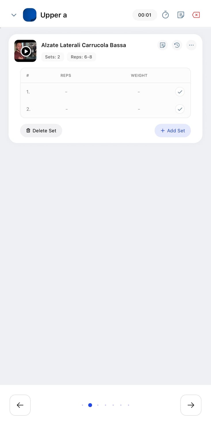 Allenamento completo con scroll