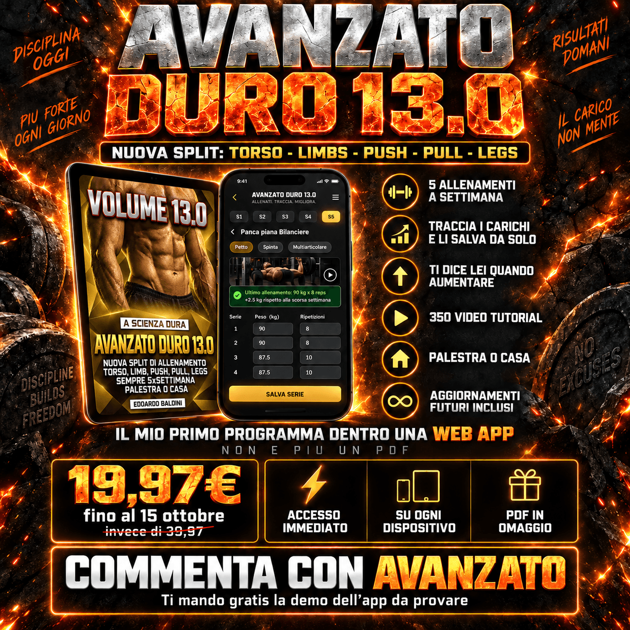 Avanzato Duro 13.0 dentro una web app