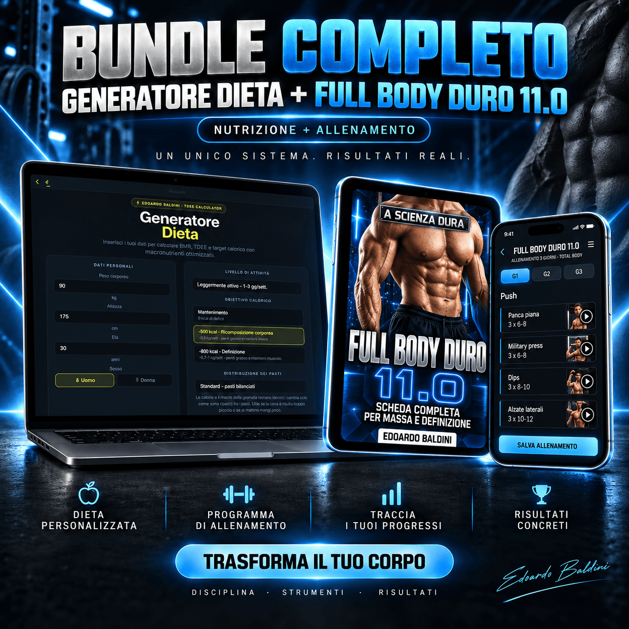Full Body Duro 11.0 + Generatore Dieta Definizione e Ricomposizione