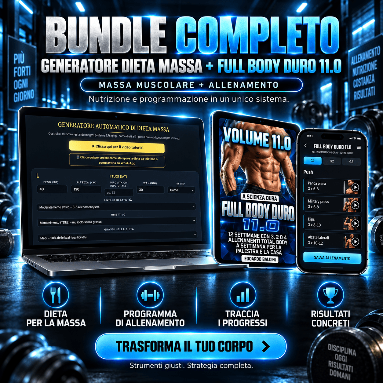 Full Body Duro 11.0 + Generatore Dieta Massa