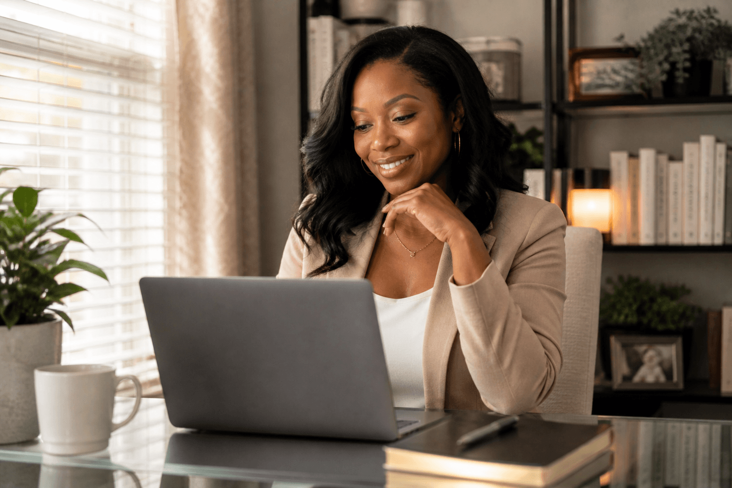 Woman overwhelmed by tech