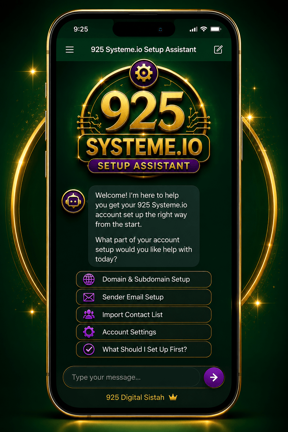 925 Systeme.io Setup Assistant