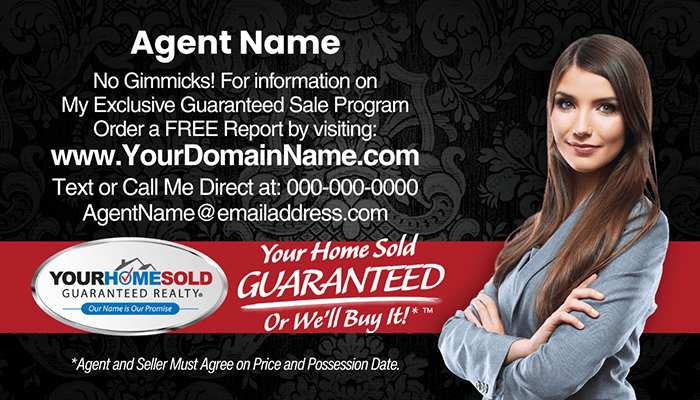Your Home Sold Guaranteed Realty business card Team Leader front design #03