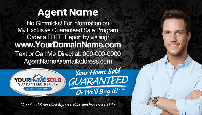 Your Home Sold Guaranteed Realty business card Team Leader front design #04