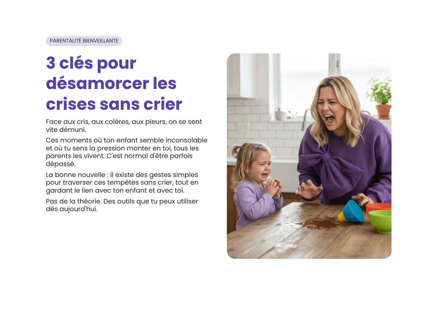 Aperçu du guide 3 clés pour désamorcer les crises sans crier