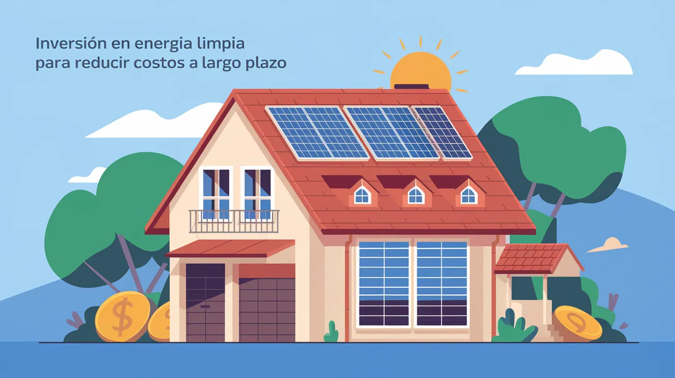 Paneles solares en el techo, fuente de energía renovable para un hogar sostenible.