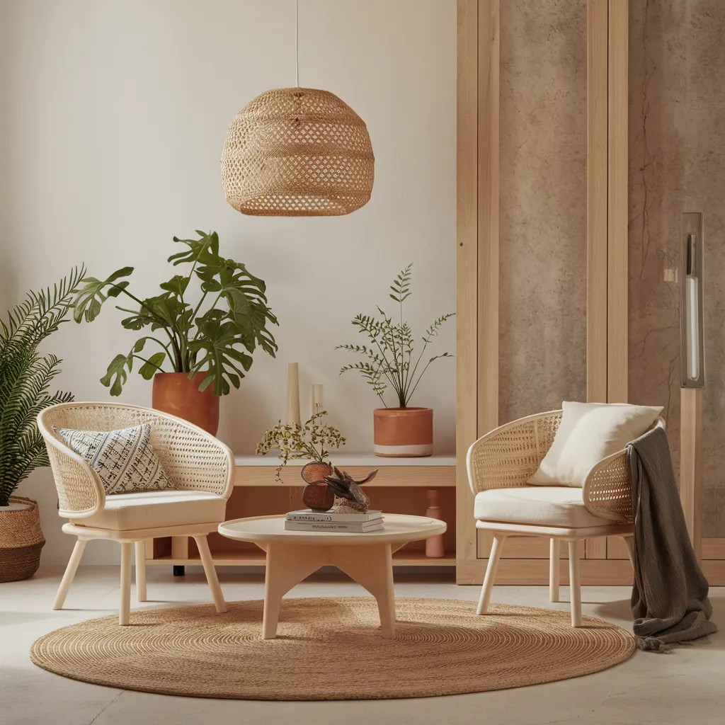 Estilo Natural: Colores Neutros, Mobiliario Ecológico y Accesorios Sostenibles