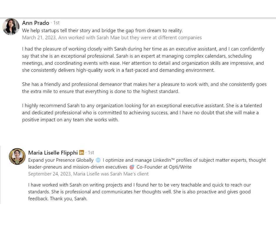 Testimonial from Anne and Liselle
