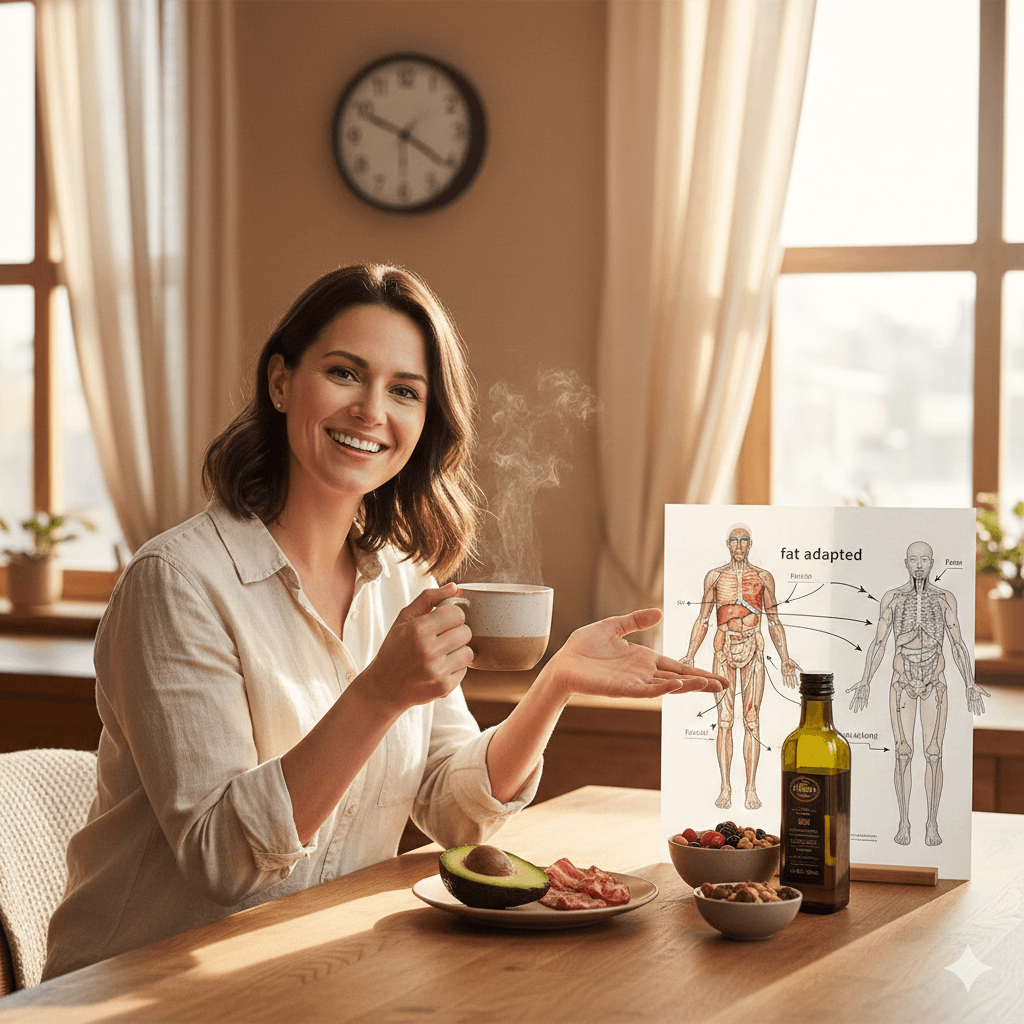 Femme expliquant ce qu'est le jeûne cétogène