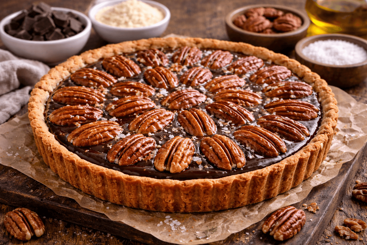 tarte keto noix de pecan chocolat