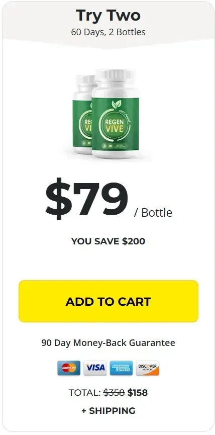 Add to cart RegenVive 2 bottles image per bottle 79$