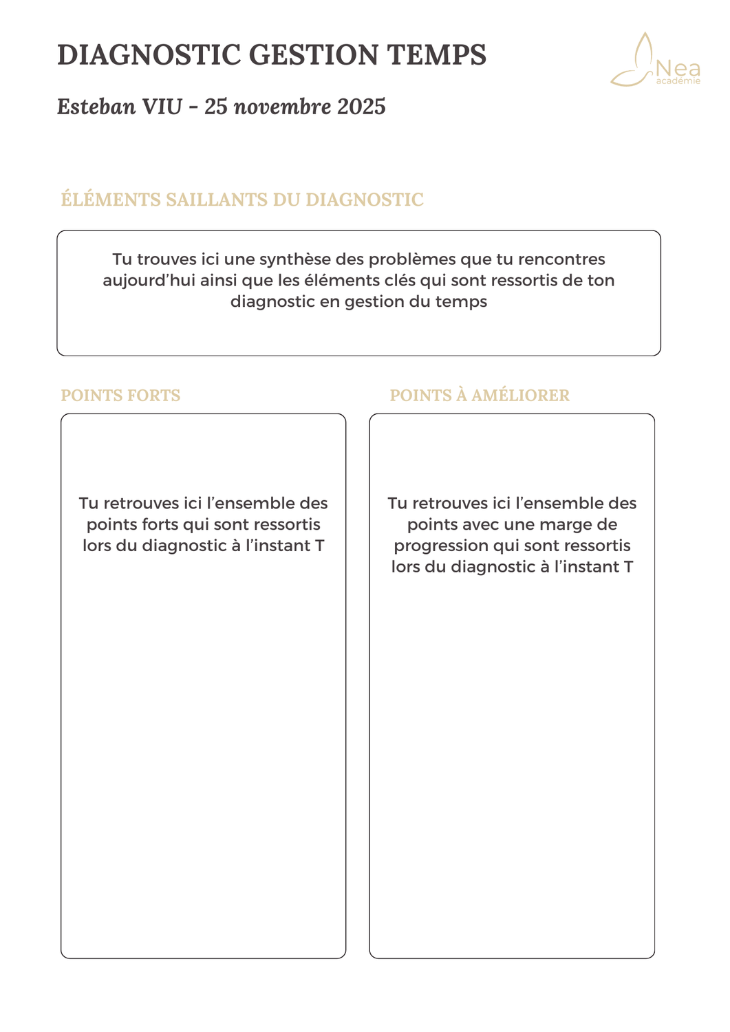 Modèle Audit Gestion Temps NEA Académie