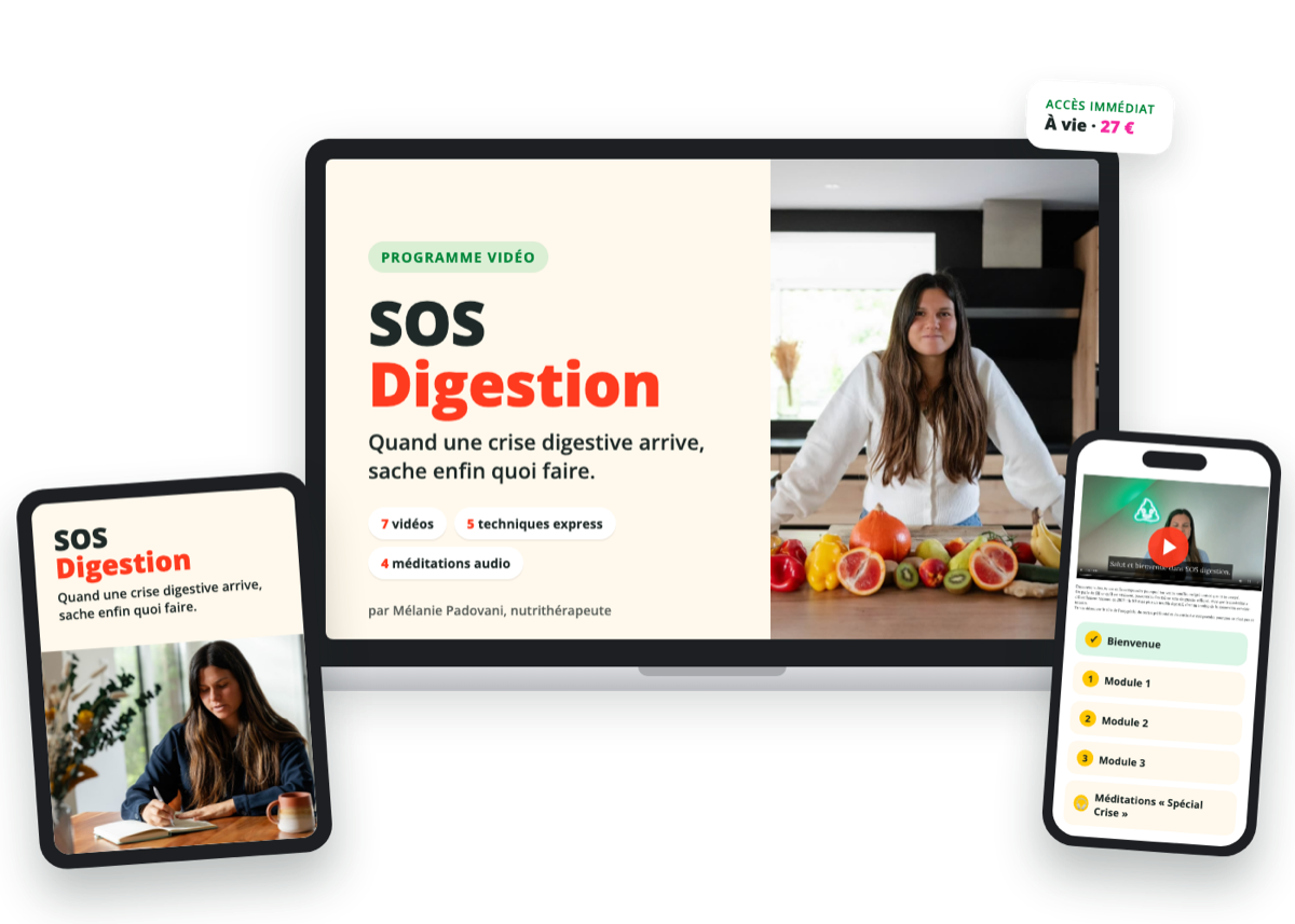 SOS Digestion sur ordinateur, tablette et téléphone