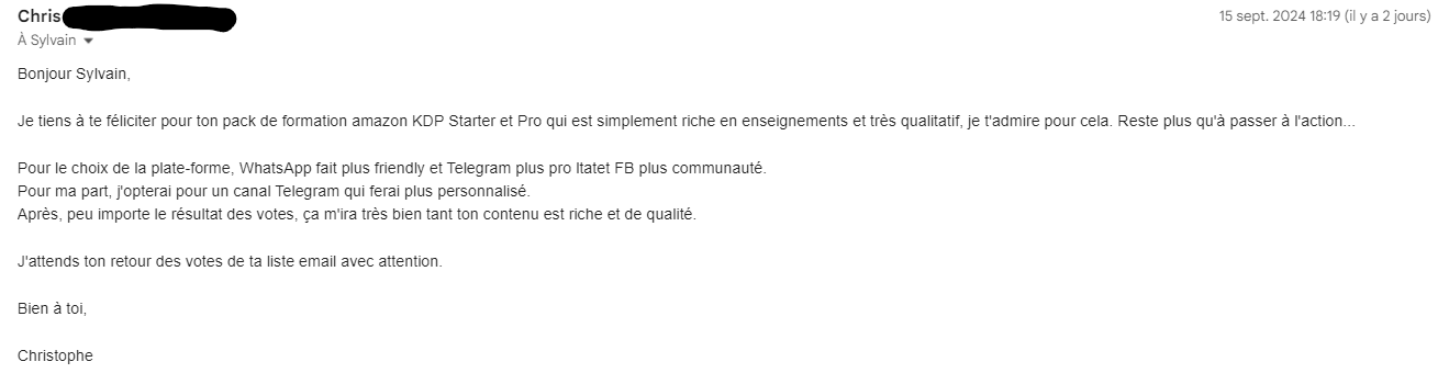 Témoignage écrit