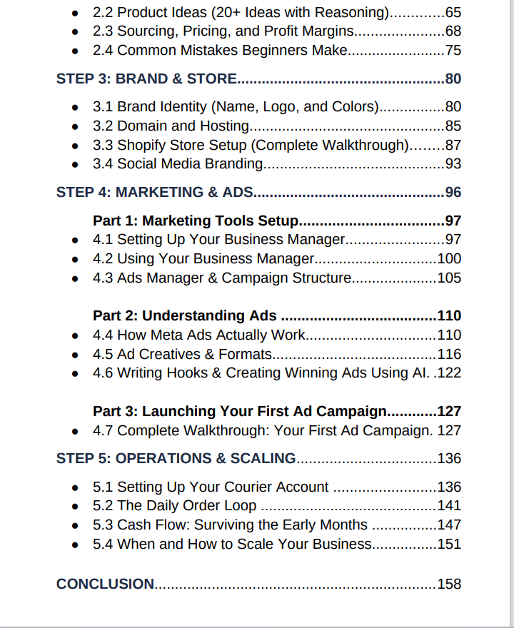 Table of contents