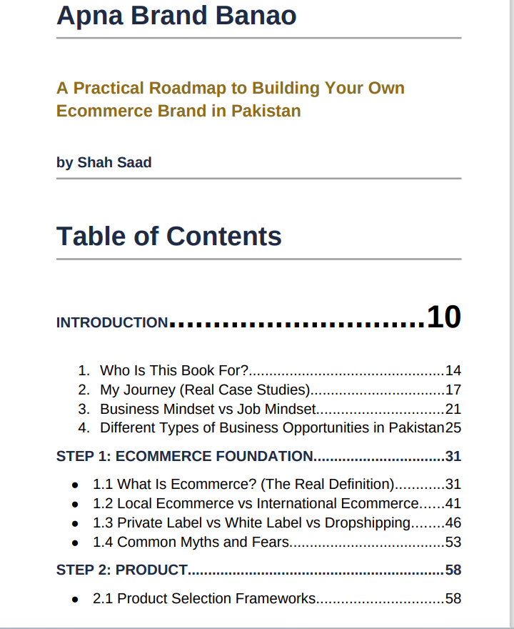 Table of contents
