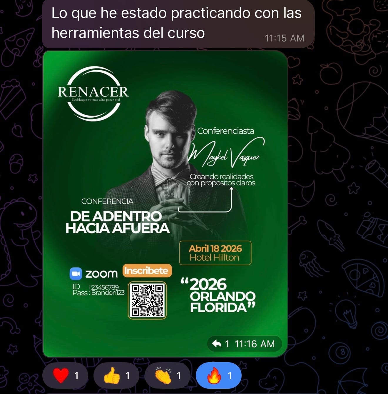 Diseño compartido por alumna de Canva Max