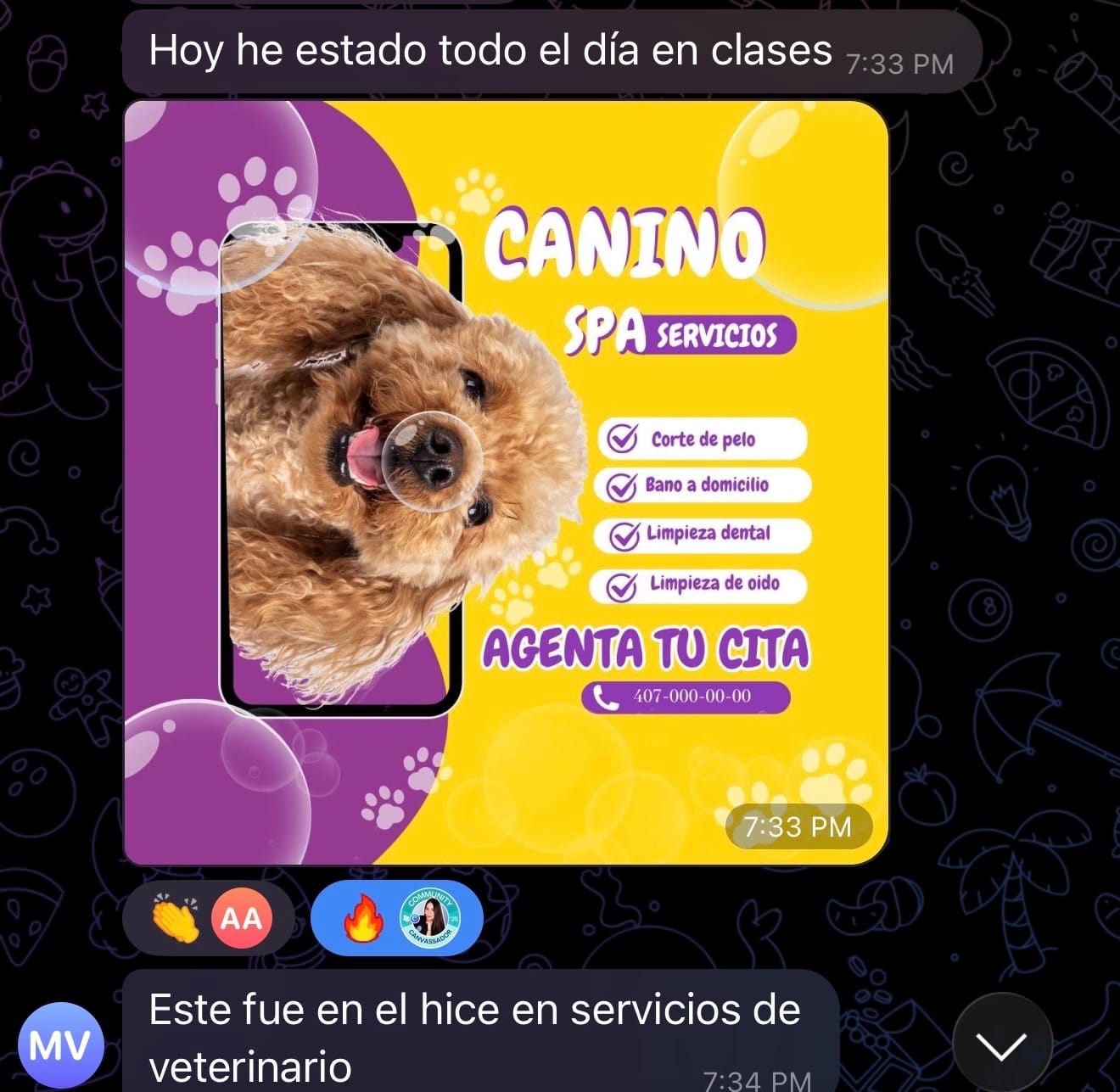 Diseño compartido por alumna de Canva Max