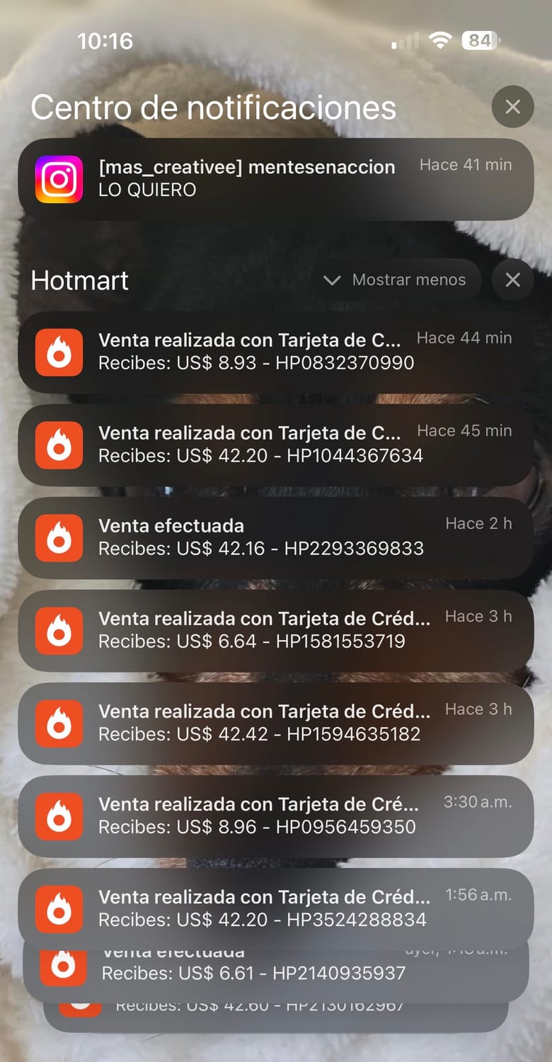 Captura real de resultados de ventas en Hotmart
