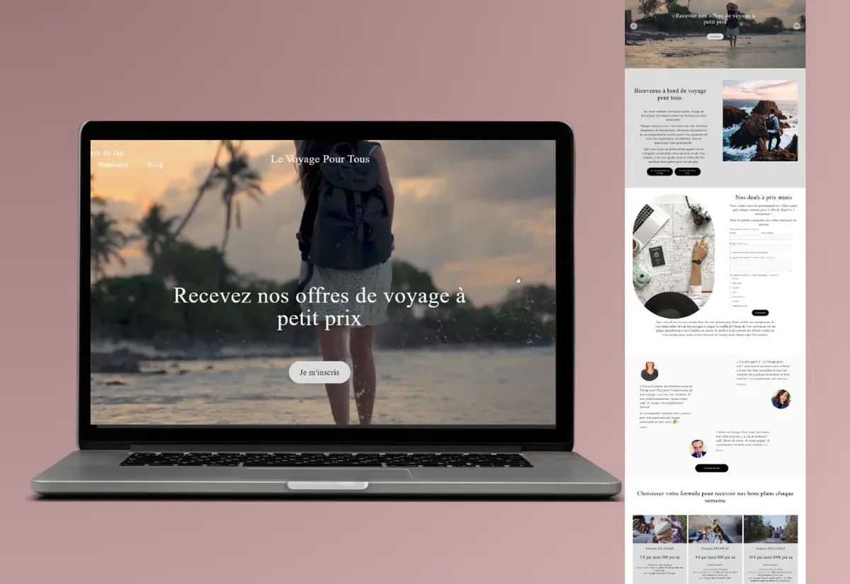 Agence de voyages — site vitrine réalisé par Digitalsunshine
