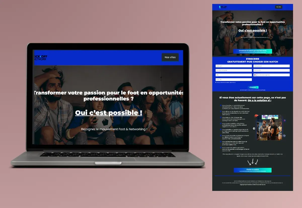 Coaching football — tunnel de vente réalisé par Digitalsunshine