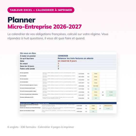 Aperçu — Planner Micro-Entreprise 2026-2027