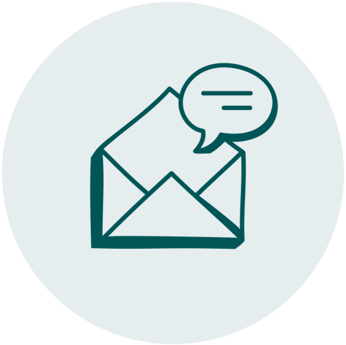 alt="Icône d'enveloppe ouverte avec message"