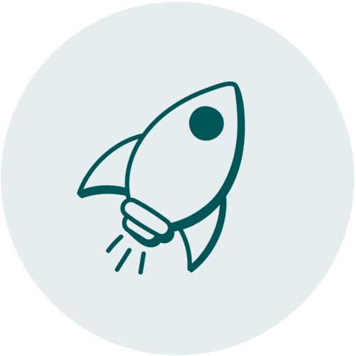 alt="Icône de fusée en décollage"