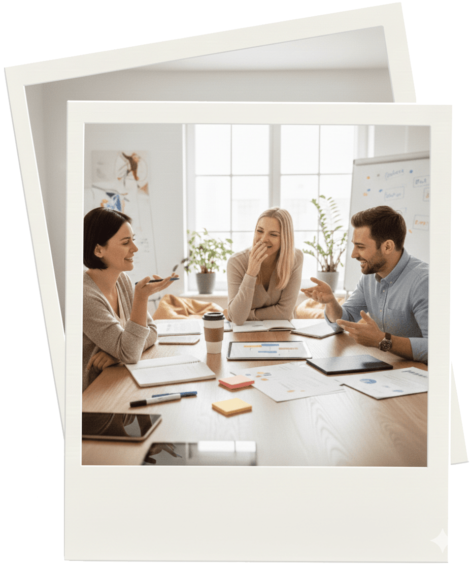"Atelier en petit groupe avec des personnes concentrées sur leur travail"