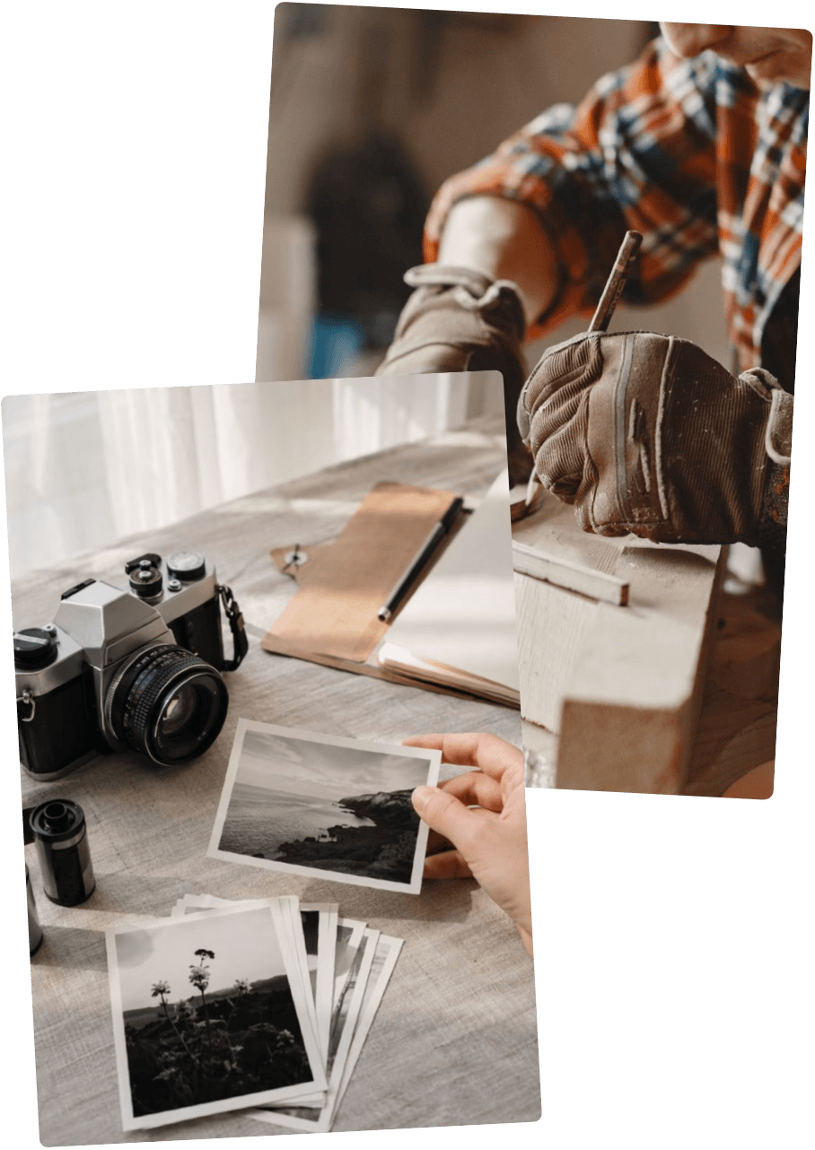 alt="Collage de trois photos montrant la diversité des parcours entrepreneuriaux : une freelance souriante avec une tablette, une équipe associative collaborant joyeusement autour d'un ordinateur, et un artisan potier travaillant l'argile"