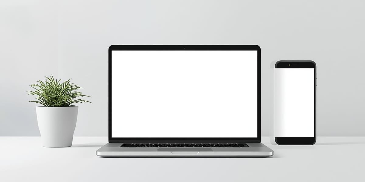 funnel template mockup, laptop tablet phone, digital product shop