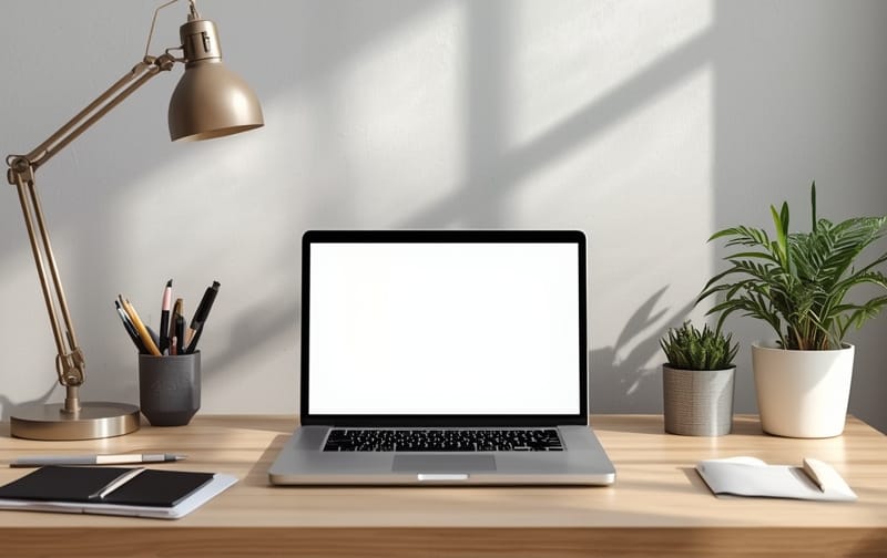 laptop digital download desk creative workspace