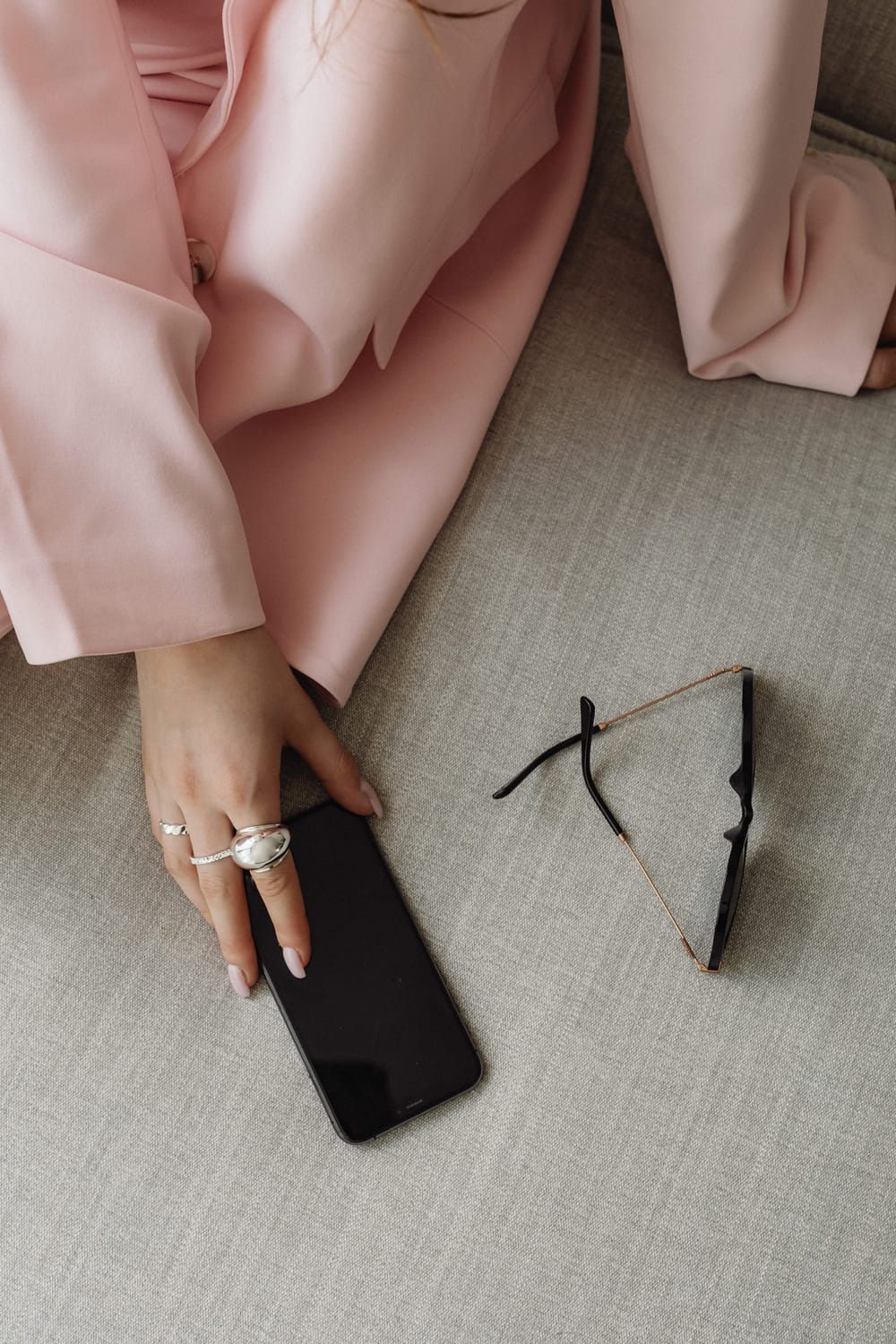Business woman in a pink suit