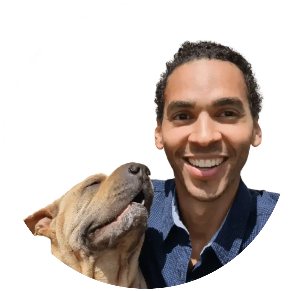 Ceferino Cenizo Holistic Detox Coach with his pet dog