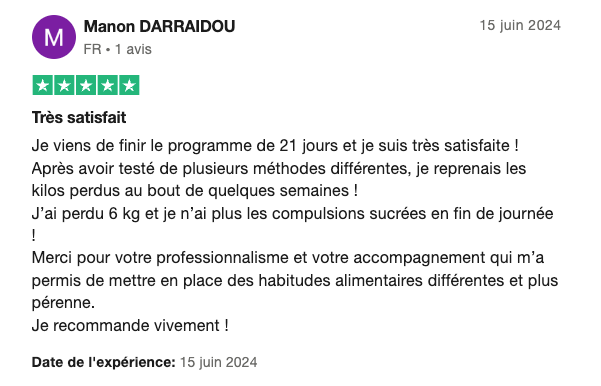 Avis Manon DARRAIDOU