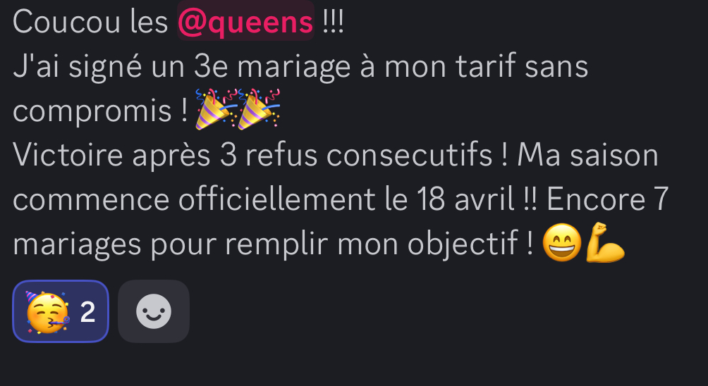 Message d'une membre du Mastermind