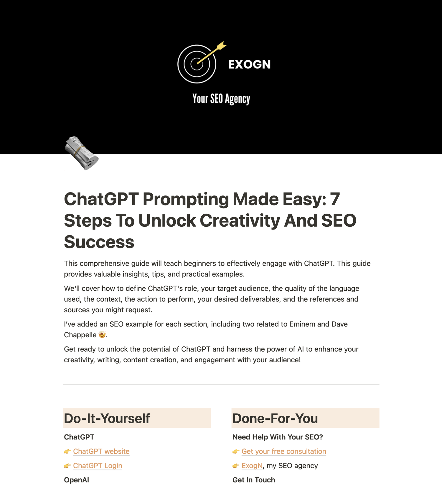 How to write Chat GPT prompts for search engine optimization (SEO).