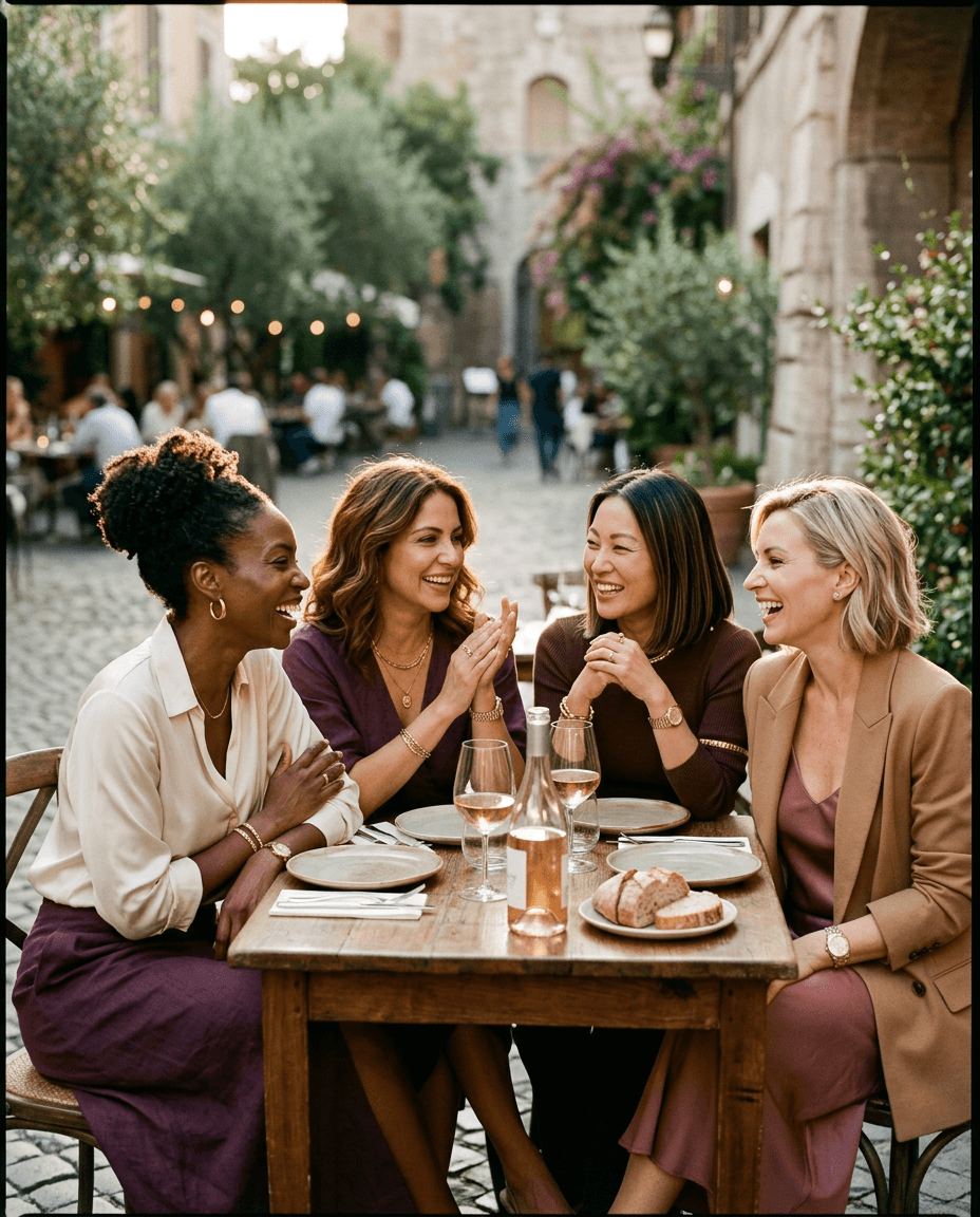 Women sharing a joyful afternoon together