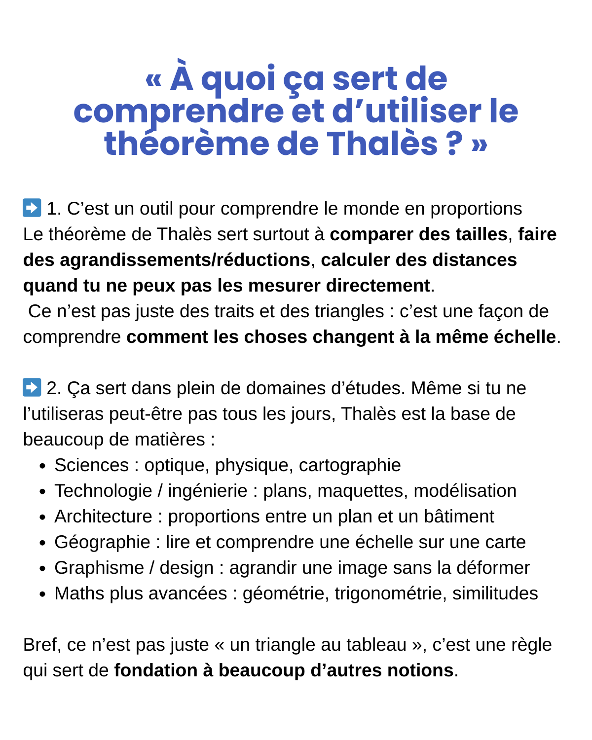 utilité théorème de Thalès