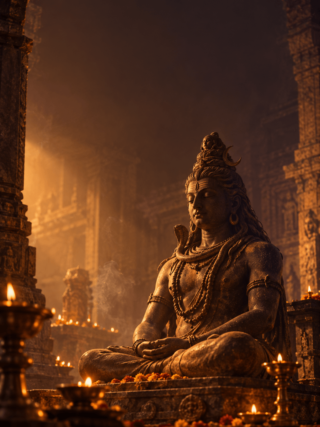 Statua di Shiva nel tempio dorato