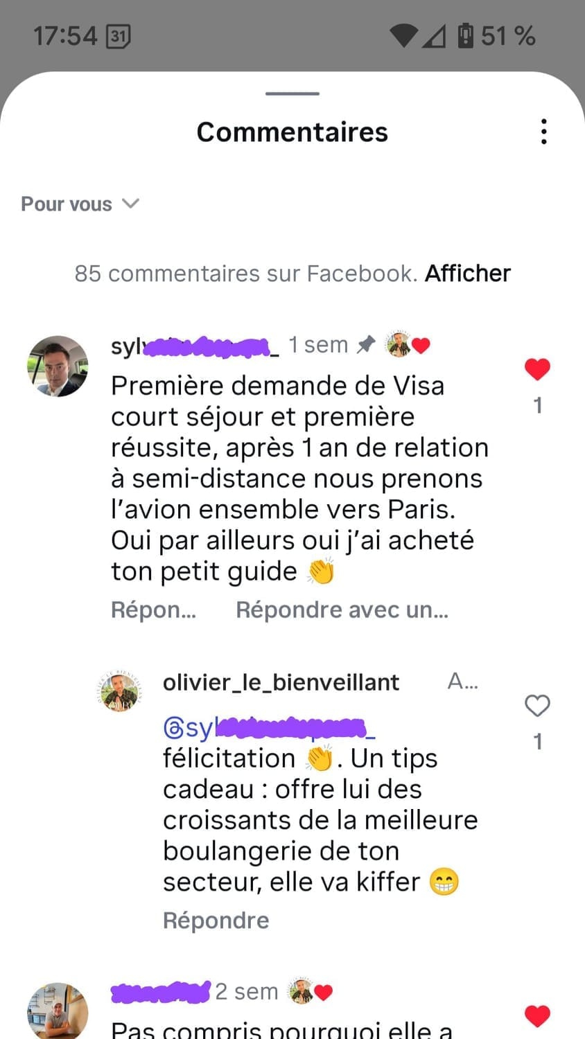 Conversation — visa accepté — Udon Thani → Paris (Sylvain)