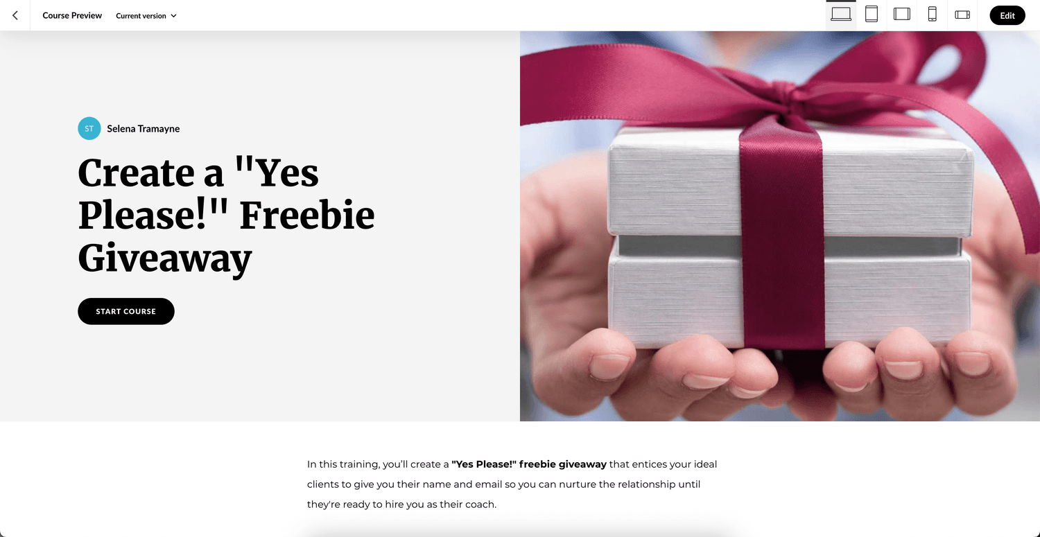 Screenshot of top of Rise 360 training