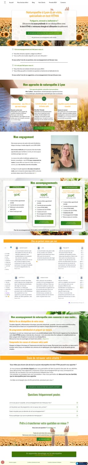 Page de vente Julie Naturopro