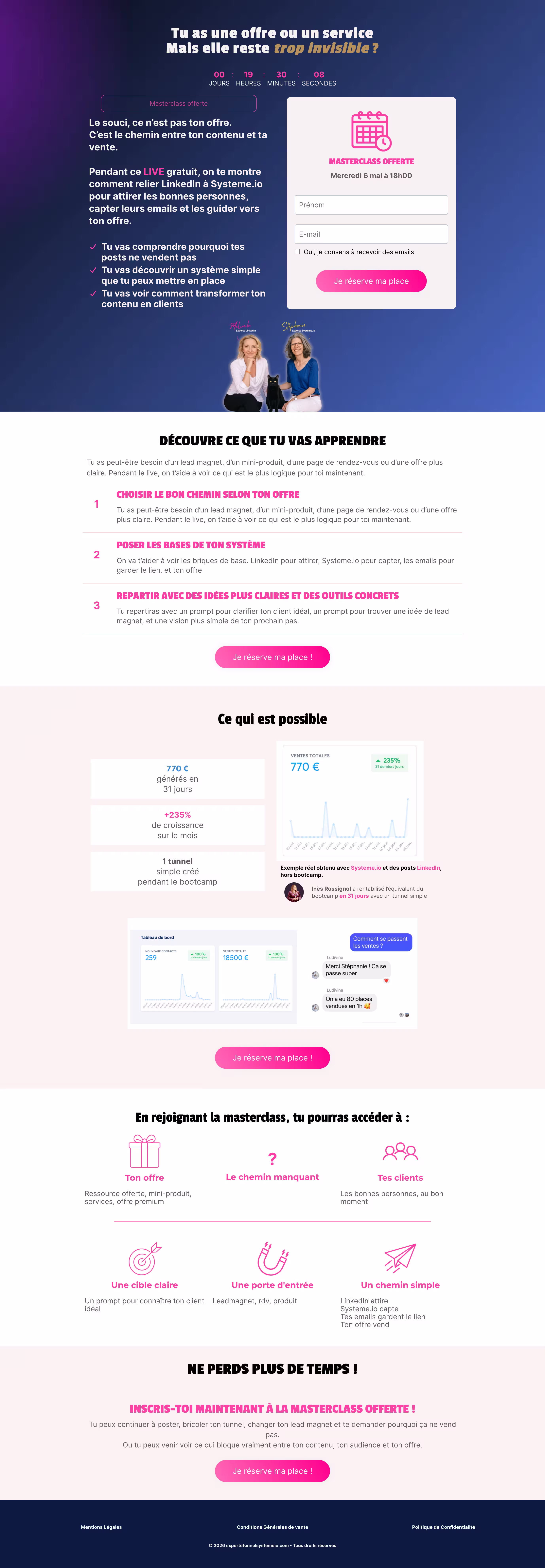 Page de capture masterclass