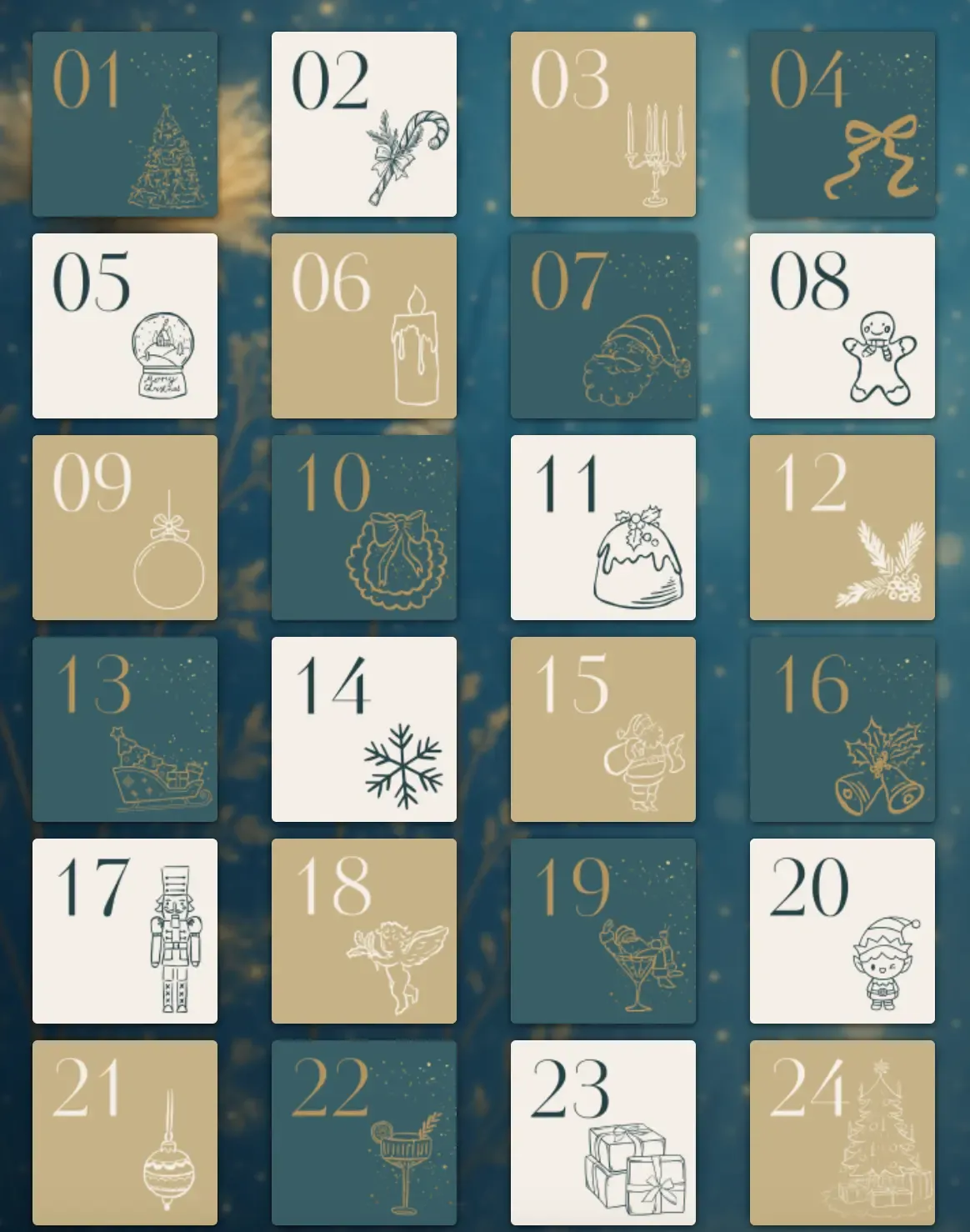 calendrier de l'avent digital dashboard