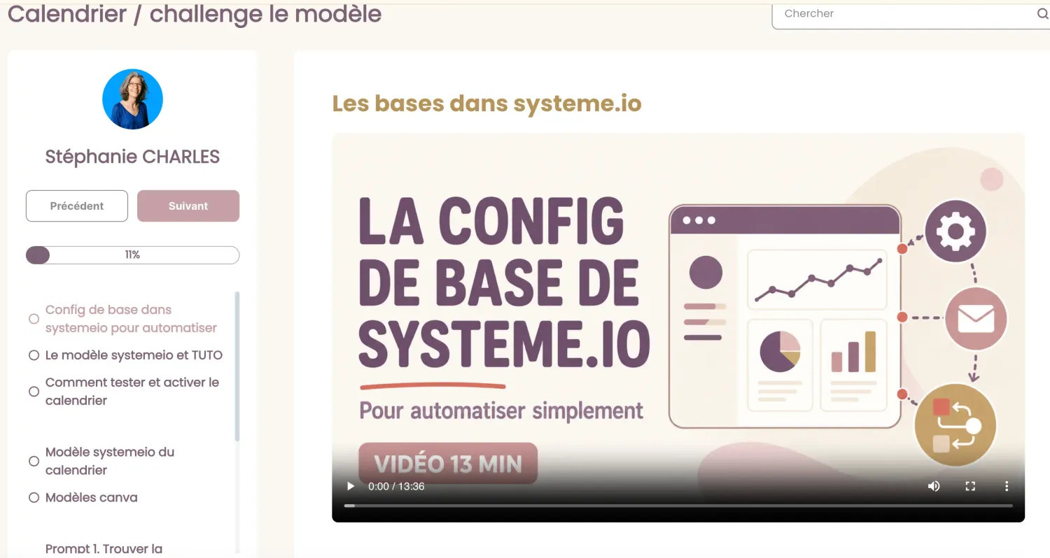 online course member area dashboard