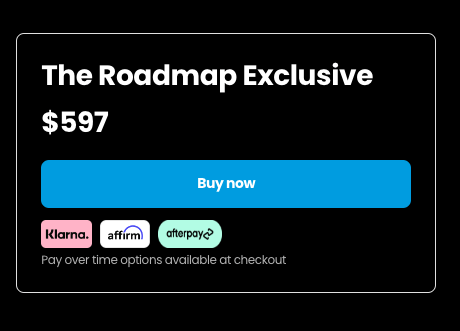 The price of the Roadmap Exclusive Business Development course- Review