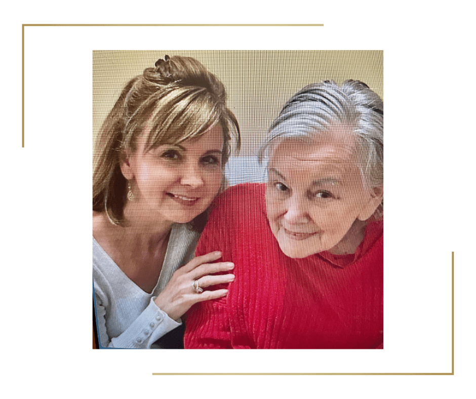 Angela with her mother