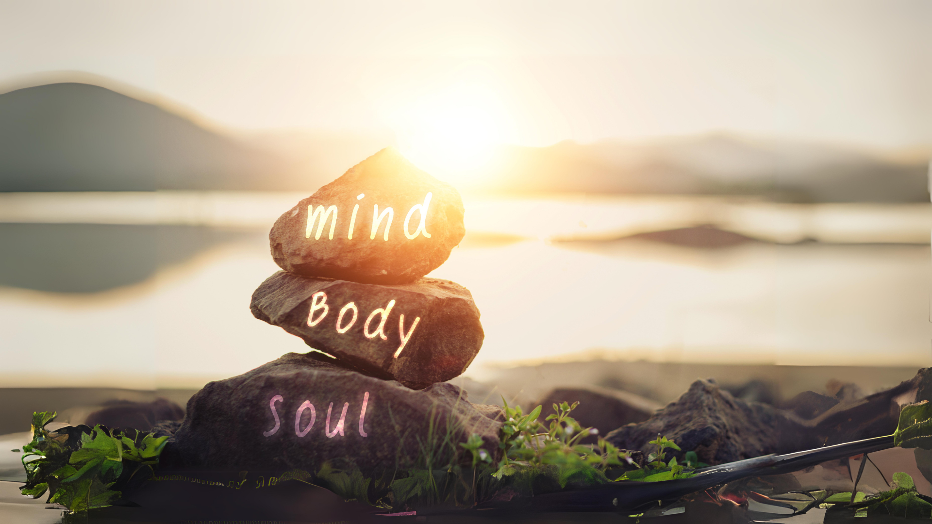 Image of a person walking on a beach within a labyrinth made of rocks on the beach   