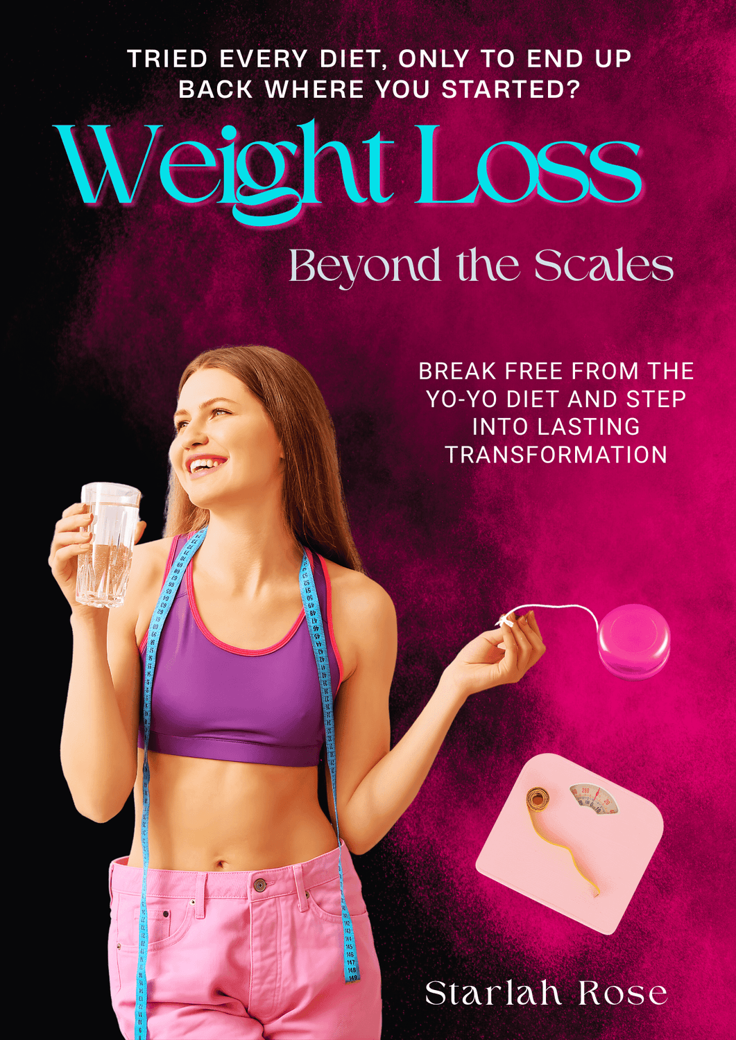 An image of a eBook cover with the title How to Be Mindful in 7 Days--Free Mindfulness Workbook. The background colour is pink and pale- yellow gradient with the author's name down the bottom Starlah Rose. In the centre of the Book cover image is a sandy beach with 2 round stone balanced on one another and 2 arches placed on one another to create a u shape with an inverted u shape under the other u shape with streaks of sunlight peeking through 